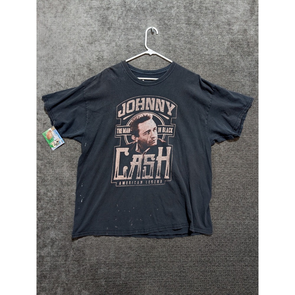 Johnny Cash American Legend Graphic T-Shirt Mens 2X Black The Man In Black Tee